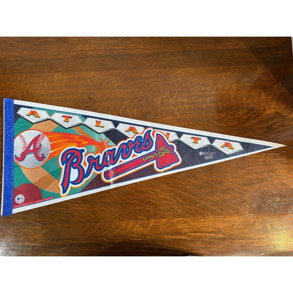Vintage Atlanta Braves Pennant One Size Multi Color MLB Baseball WinCraft 90s